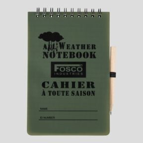 Cuaderno impermeable con lápiz 14,8x10,5cm (A6) - Verde Oliva - Fosco Industries
