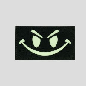 Patch lasercut fosforescente Evil Smiley - Nero - 101 Inc