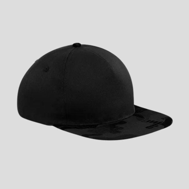 Snapback pet 5 panelen - Zwart/Camo Midnight - Beechfield