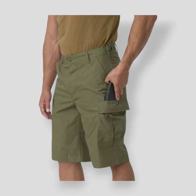 bdu shorts - polycotton ripstop - olive green - helikon