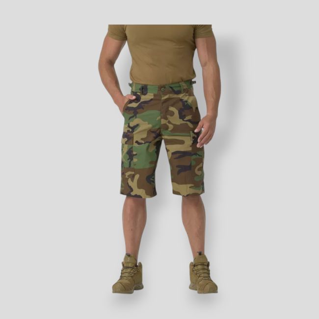 bdu shorts - polycotton ripstop - us woodland - helikon