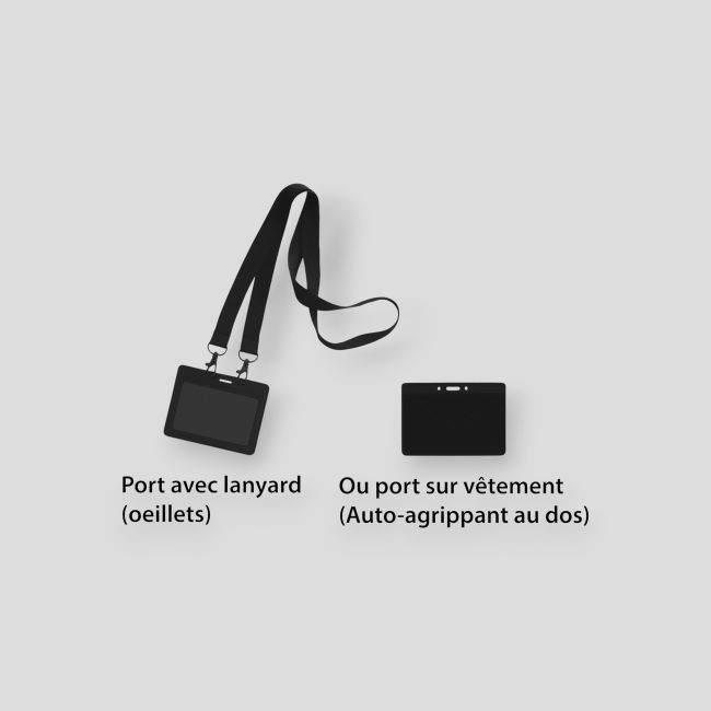 Porta-cartão de identidade com velcro - Preto - OPEX