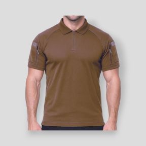 Polo de manga corta transpirable con cuello con cremallera Tropper - Coyote - OPEX