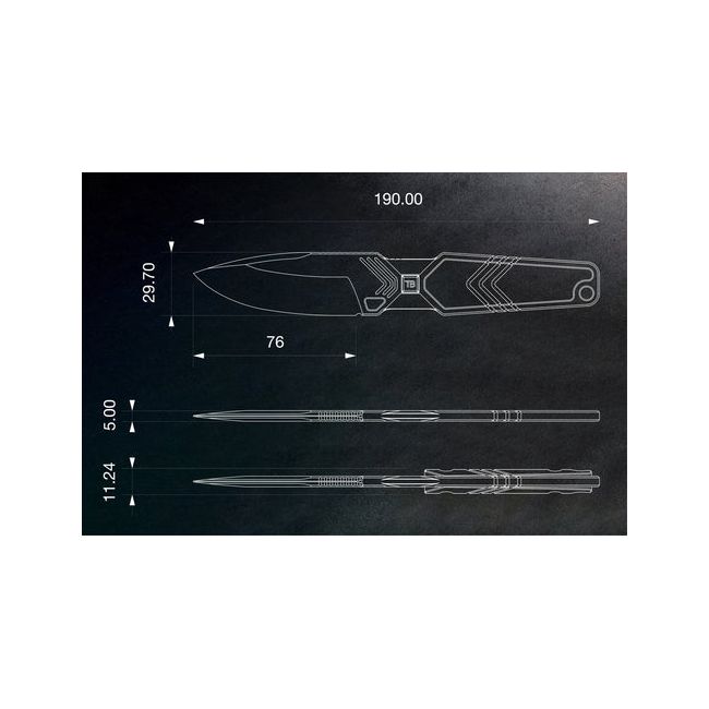 Cuchillo monobloque Impact 127 G10 - Negro - TB Outdoor