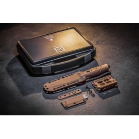 Faca Le Vengeur + bainha kydex + passador cinto + kit molle + pedra de fogo + pedra de afiar - Tan - TB Outdoor