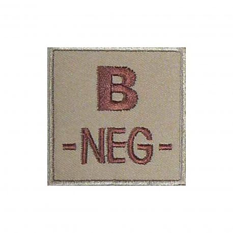 Insigne B- de groupe sanguin Coyote - TOE Pro Insigne B- de groupe sanguin Coyote - TOE Pro