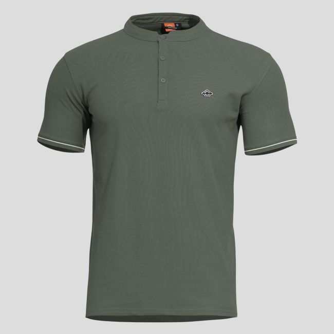 Levantes Henley Shirt Stripes Camo Green