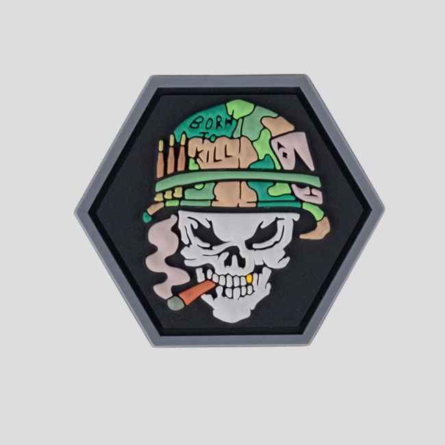 Parche hexagonal PVC 3D Calavera Vietnam - 101 Inc
