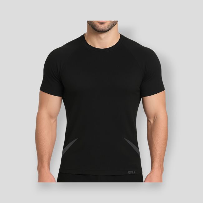T-shirt à manches courtes thermorégulant sans coutures Legend - Noir - OPEX