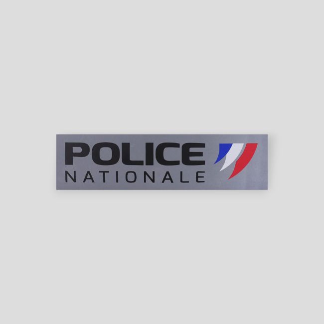 Fascia retroriflettente fondo grigio con velcro 10x2,8cm - Polizia Nazionale
