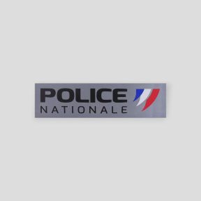 Retroreflektierendes Stirnband grauer Hintergrund mit Klett 10x2,8cm - Police Nationale