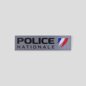 Retroreflektierendes Stirnband grauer Hintergrund mit Klett 28x7,5cm - Police Nationale