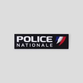 Flexibles Stirnband schwarzer Hintergrund mit Klett 28x7,5cm - Police Nationale