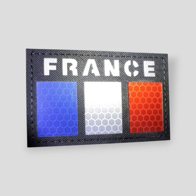 Reflecterende Lasercut patch Frankrijk met vlag