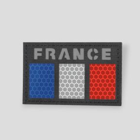 Parche reflectante Lasercut Francia con bandera