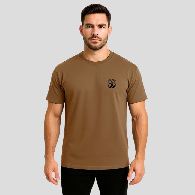 T-shirt Cooldry sérigraphié Troupes de Marine - Coyote - OPEX