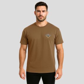 T-shirt Cooldry sérigraphié Troupes Aéroportées - Coyote - OPEX