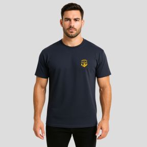 T-shirt Cooldry sérigraphié Troupes de Marine - Bleu Marine - OPEX
