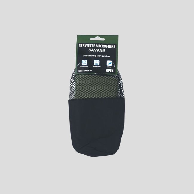 Toalha microfibra Savane 80x40cm - Verde-Oliva - OPEX