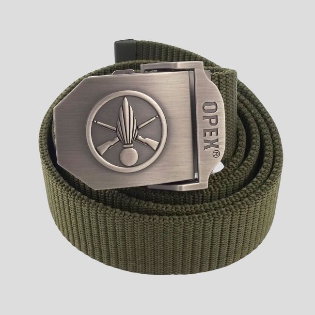 Cinturone cinghia in nylon con fibbia in metallo incisa Fanteria - Verde Oliva - OPEX