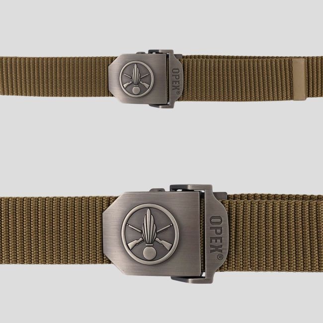 Ceinturon sangle en nylon avec boucle métal gravée Infanterie - Coyote - OPEX