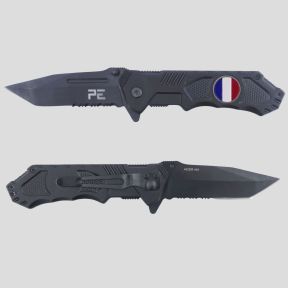 Couteau Survival (lame 8,5cm) France avec étui - Noir - OPEX