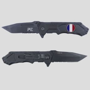 Couteau Survival (lame 8,5cm) France avec étui - Noir - OPEX