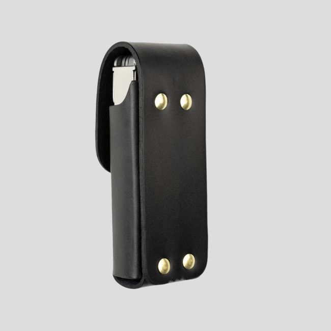 Estojo couro preto Charge+/ Curl / Skeletool - Leatherman