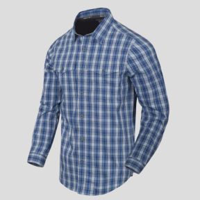 covert concealed carry shirt - ozark blue plaid - helikon