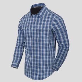 covert concealed carry shirt - ozark blue plaid - helikon