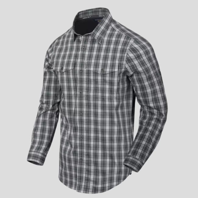 Chemise discrète pour port d'arme dissimulé - carreaux Gris brumeux - Helikon