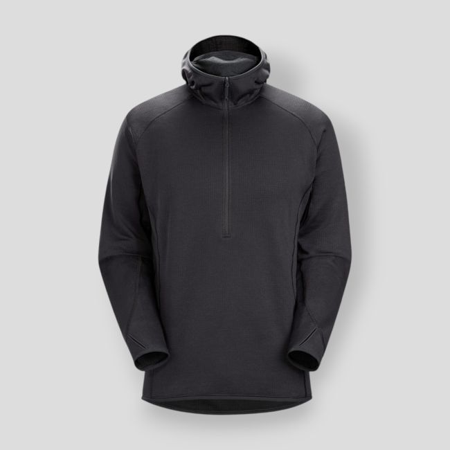 Bluza z kapturem Delta AR 1/2 zip - Czarny - Arc'Teryx Pro