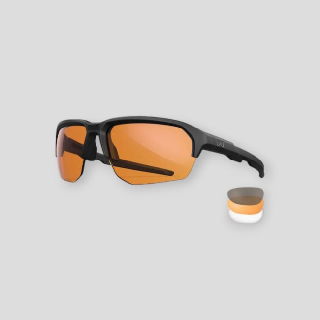 Lunettes de protection balistique Jakl (kit 3 écrans Fumé/Incolore/Orange) - Noir - Wiley X