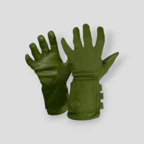 Długie rękawice skórzane z okienkiem OG39 - Oliwkowe - Vega Holster