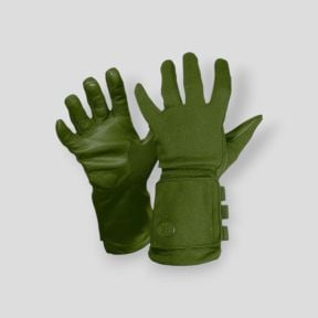Lange leren handschoenen met venster OG39 - Olijfgroen - Vega Holster