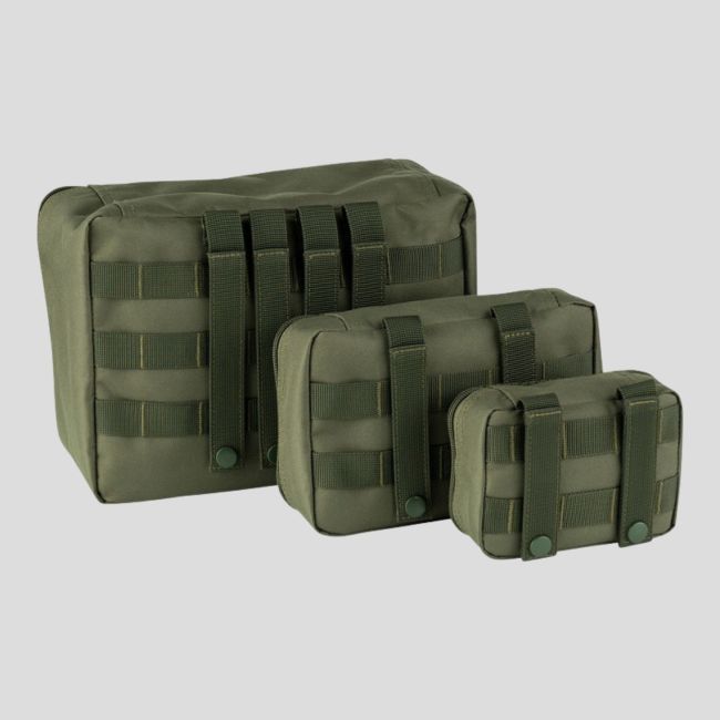Lot de 3 poches de rangement mesh Molle - Ranger Green - 101 Inc