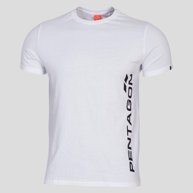 T-shirt Ageron z pionowym logo - Biały - Pentagon