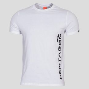 T-shirt Ageron avec logo vertical - Blanc - Pentagon