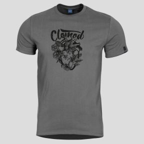T-Shirt Flower Heart - Wolf Grey - CloMod