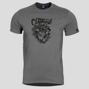 T-Shirt Flower Heart - Wolf Grey - CloMod