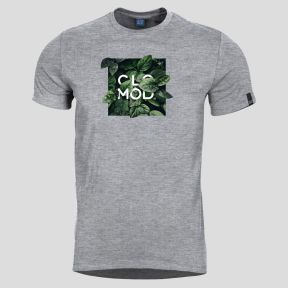 T-Shirt Leaves - Gemêleerd Grijs - CloMod