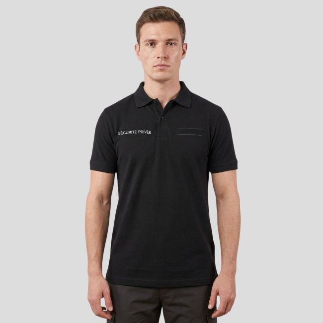 Polo z krótkim rękawem odblaskowe Ochrona Prywatna - Czarny - Patrol Equipement