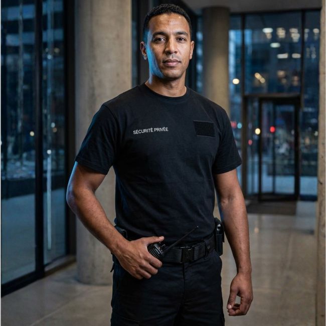 Camiseta retrorreflectante Seguridad Privada - Negro - Patrol Equipement