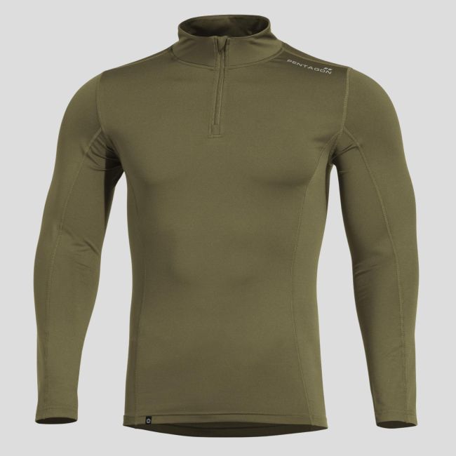 Thermisches T-Shirt Pindos 2.0 1/2 Zip - Olivgrün - Pentagon