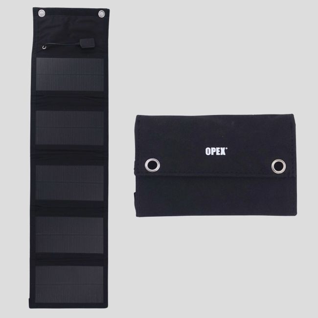 Draagbare en opvouwbare zonnelader (12,5W) - Zwart - OPEX