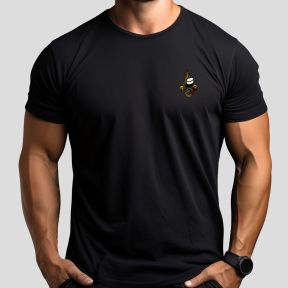 TEE SHIRT MANCHES COURTES NOIR BRODE LEGION -Patrol Equipement