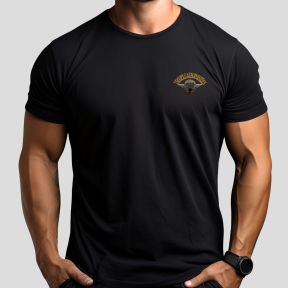 TEE SHIRT MANCHES COURTES NOIR BRODE PARA -Patrol Equipement