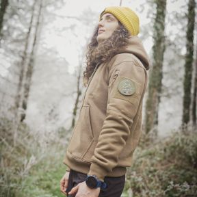 Felpa con cappuccio e zip coyote - Ares