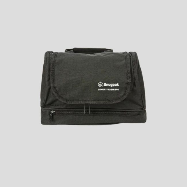 Luxury Kulturbeutel mit Haken und Spiegel - Schwarz - Snugpak