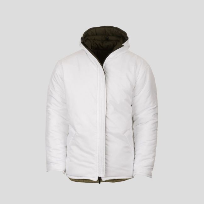 Veste isolante SJ12 (jusqu'à -20°C) réversible - Vert Olive/Blanc - Snugpak